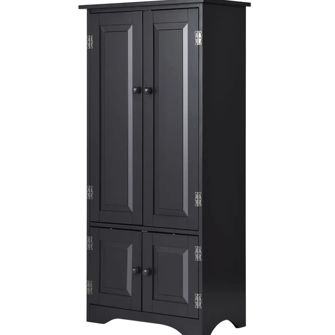 Midischrank Beistellschrank Highboard Hochschrank Holz Schwarz 59 x 32 x 123 cm