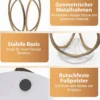 Minimalistischer Glastisch mit Geometrischem Goldfarbenem Metallringgestell Moderner Couchtisch