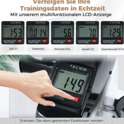 Mini Pedaltrainer mit LCD-Bildschirmanzeige Tragbares Heimtrainer für Arm- & Beintraining Weiß