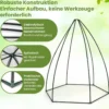 Mini Tragbares Gewächshaus mit Reißverschlusstür Begehbares PE-Blasenabdeckung Weiß