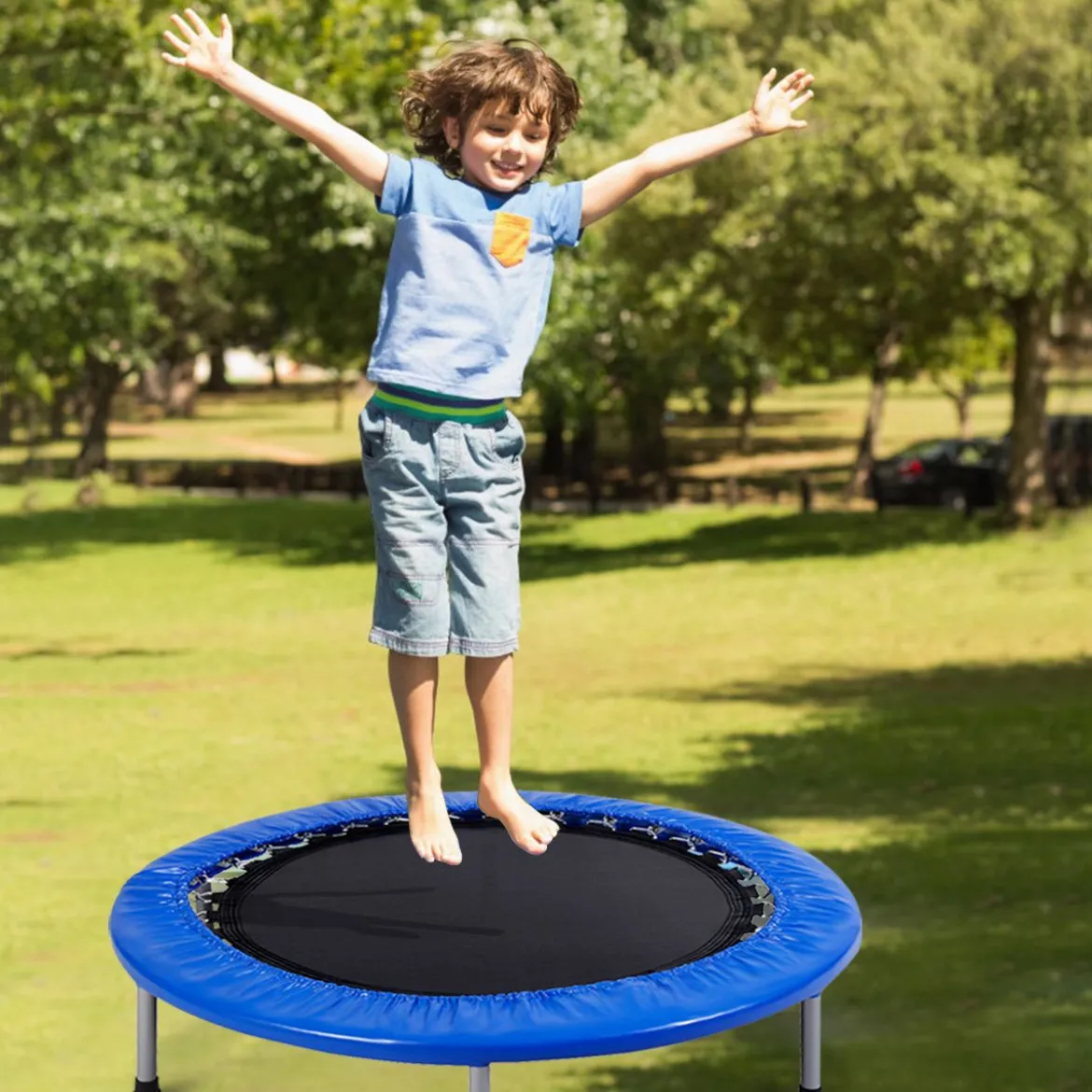 Mini Trampolin φ96cm faltbar Kindertrampolin Fitness Gartentrampolin