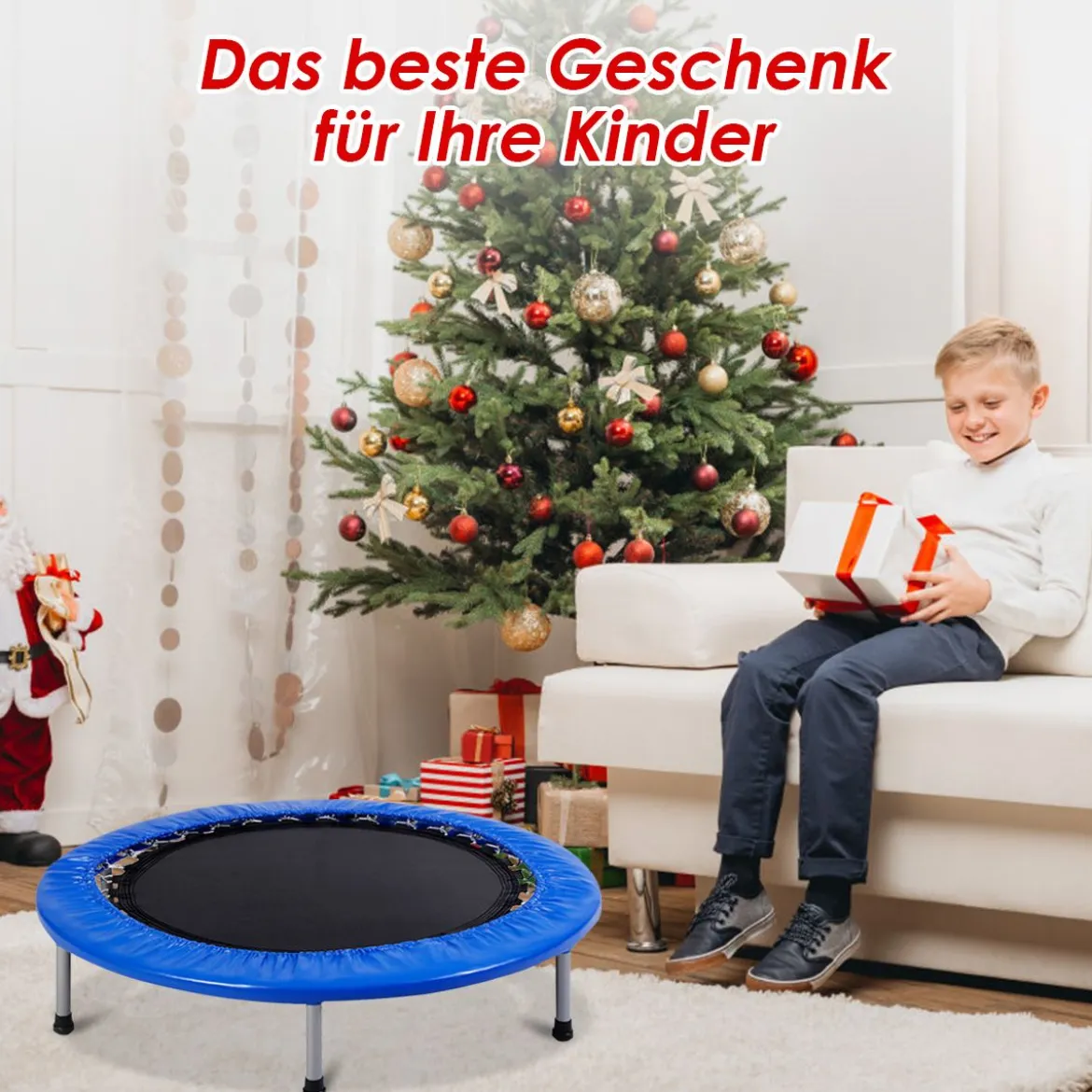 Mini Trampolin φ96cm faltbar Kindertrampolin Fitness Gartentrampolin