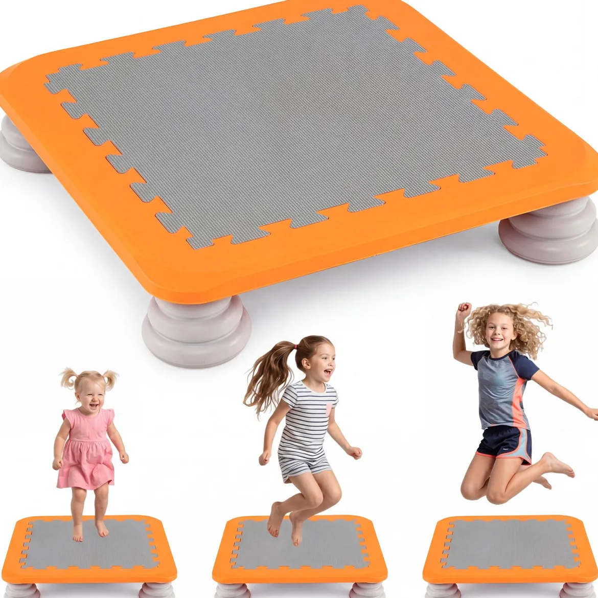 Mini-Trampolin für Kinder 65 cm Großes Trampolin-Sprungbrett mit Rutschfester EVA-Oberfläche