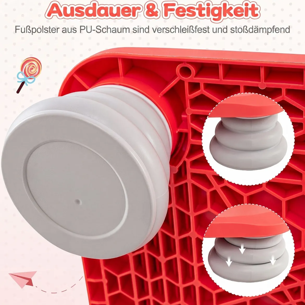 Mini-Trampolin für Kinder 65 cm Großes Trampolin-Sprungbrett mit Rutschfester EVA-Oberfläche
