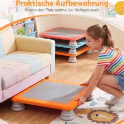 Mini-Trampolin für Kinder 65 cm Großes Trampolin-Sprungbrett mit Rutschfester EVA-Oberfläche