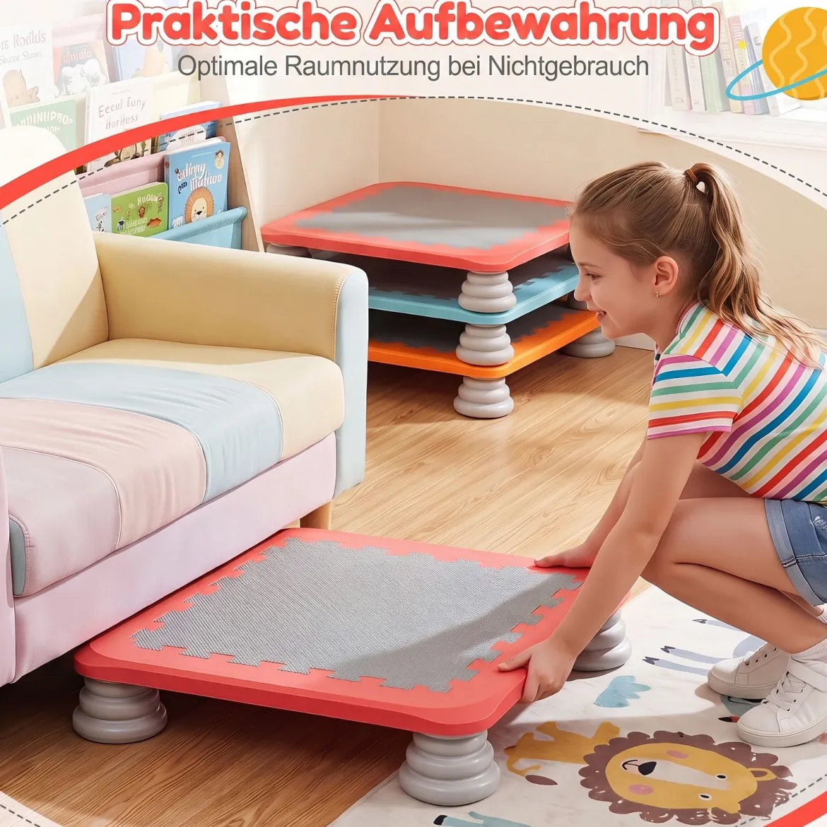 Mini-Trampolin für Kinder 65 cm Großes Trampolin-Sprungbrett mit Rutschfester EVA-Oberfläche
