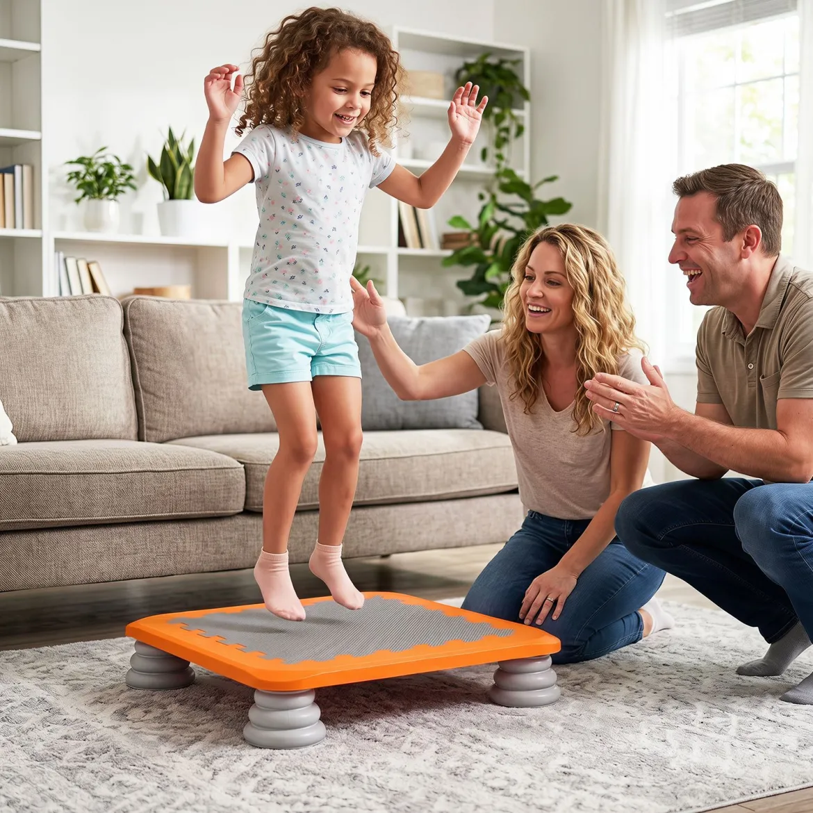Mini-Trampolin für Kinder 65 cm Großes Trampolin-Sprungbrett mit Rutschfester EVA-Oberfläche