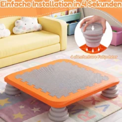 Mini-Trampolin für Kinder 65 cm Großes Trampolin-Sprungbrett mit Rutschfester EVA-Oberfläche