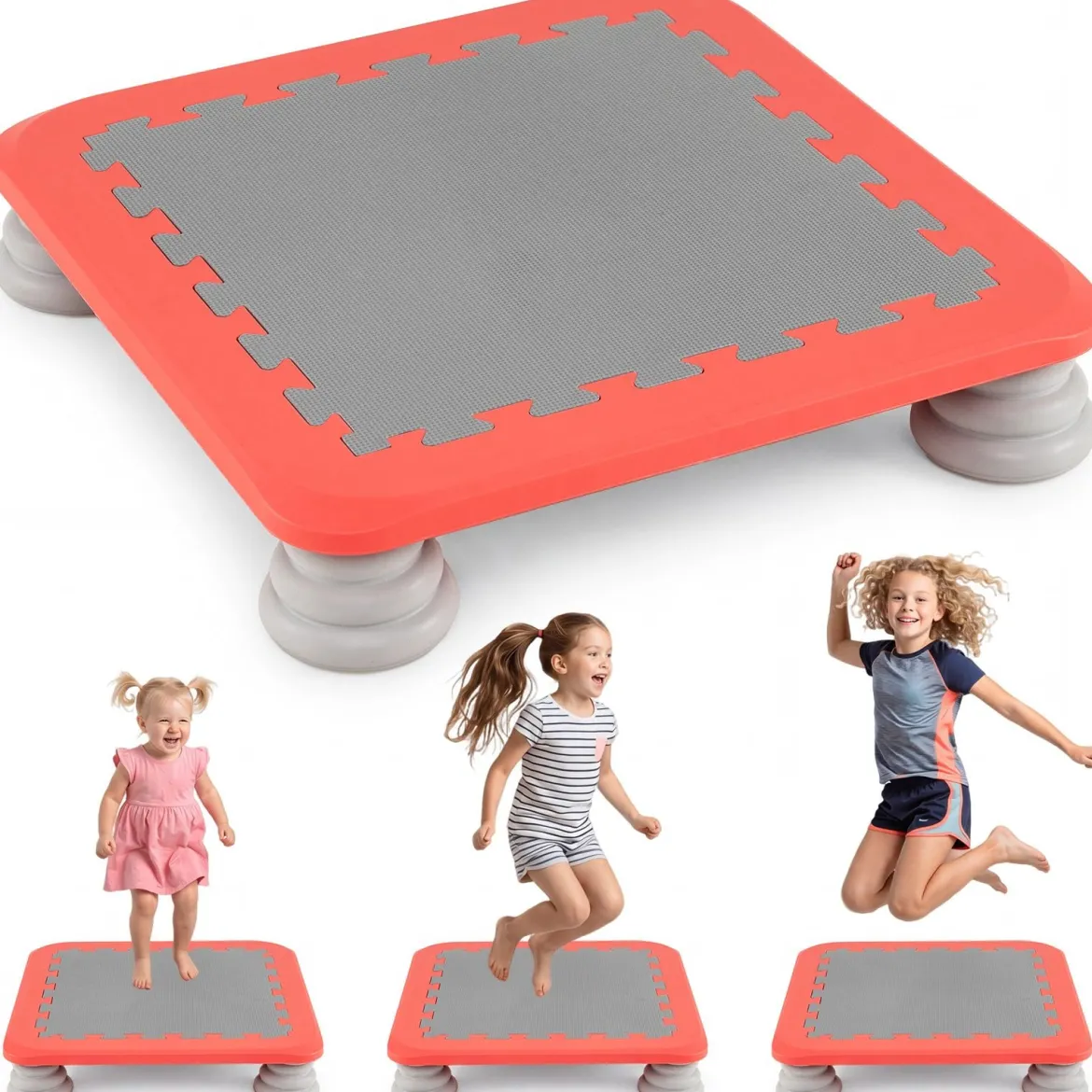 Mini-Trampolin für Kinder 65 cm Großes Trampolin-Sprungbrett mit Rutschfester EVA-Oberfläche
