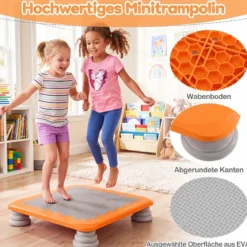 Mini-Trampolin für Kinder 65 cm Großes Trampolin-Sprungbrett mit Rutschfester EVA-Oberfläche