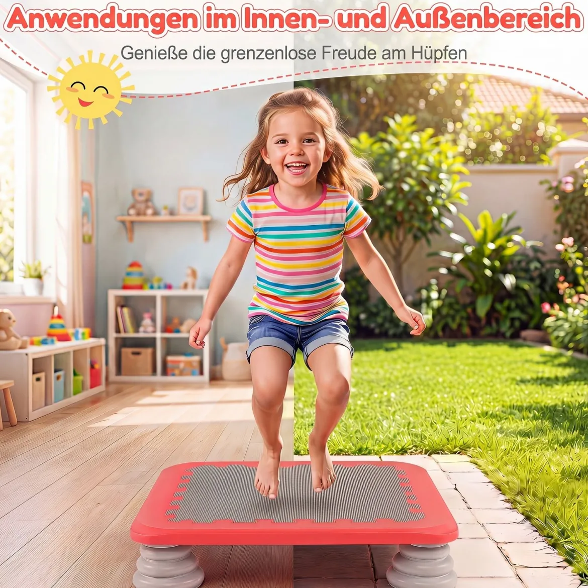 Mini-Trampolin für Kinder 65 cm Großes Trampolin-Sprungbrett mit Rutschfester EVA-Oberfläche