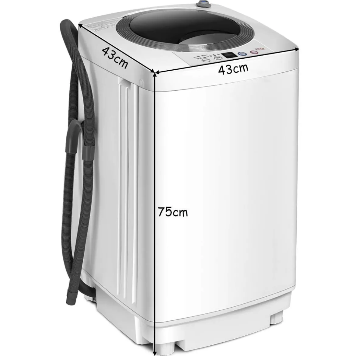 Mini Waschmaschine + Mini Wäschetrockner Set Waschvollautomat Ablufttrockner Weiß