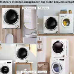 Mini Wäschetrockner Elektrischer Trockner Ablufttrockner 2,5KG / 42L / 850W Weiß