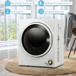 Mini Wäschetrockner Elektrischer Trockner Ablufttrockner 2,5KG / 42L / 850W Weiß