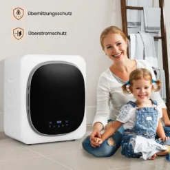 Mini Wäschetrockner 5kg mit LED Touch-Screen & Desinfektion & Desodorierung Ablufttrockner