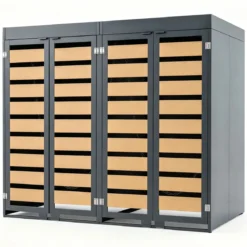 Mülltonnenbox für 2 Behälter Mülltonnenverkleidung aus Verzinktem Metall