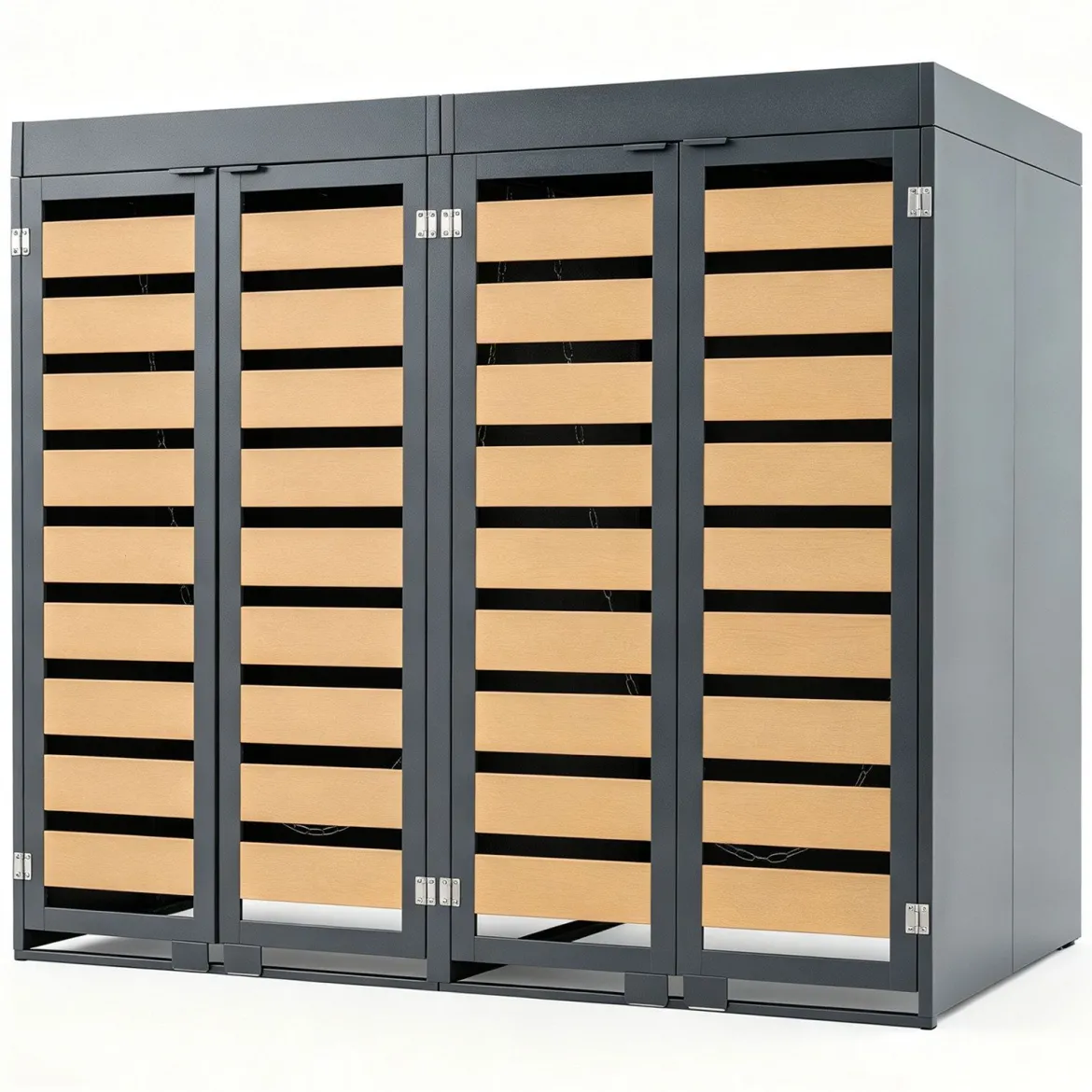 Mülltonnenbox für 2 Behälter Mülltonnenverkleidung aus Verzinktem Metall