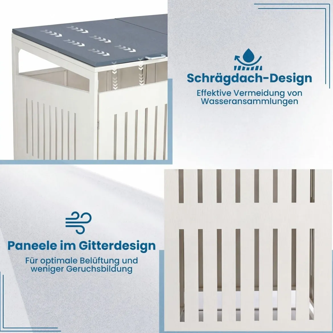 Mülltonnenbox Mülltonnenverkleidung für 2 Behälter Mülltonnenschrank aus Metall