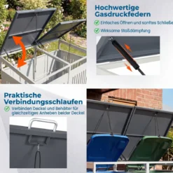 Mülltonnenbox Mülltonnenverkleidung für 2 Behälter Mülltonnenschrank aus Metall