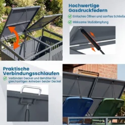 Mülltonnenbox Mülltonnenverkleidung für 2 Behälter Mülltonnenschrank aus Metall