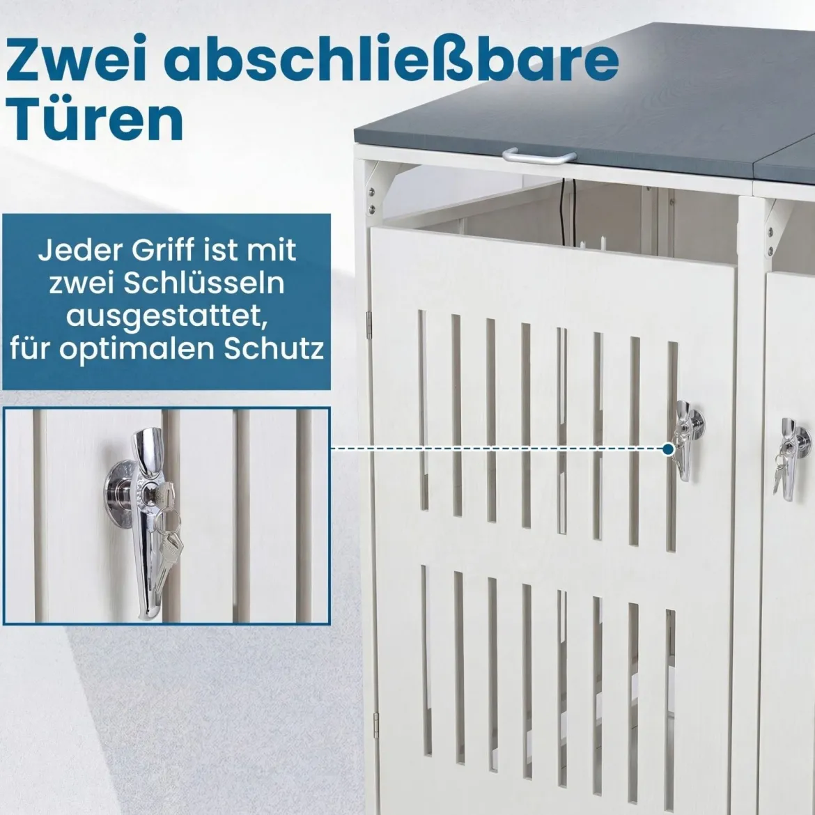 Mülltonnenbox Mülltonnenverkleidung für 2 Behälter Mülltonnenschrank aus Metall