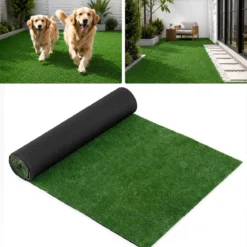 7 mm Kunstrasen Outdoor Grün mit Drainagesystem in Natürlicher Optik 100 x 500 cm