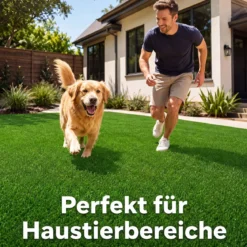 7 mm Kunstrasen Outdoor Grün mit Drainagesystem in Natürlicher Optik 100 x 500 cm