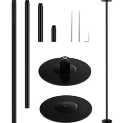 45 mm Profi Tanzstange mit Einstellbarer Höhe und Abnehmbarem Design Schwarz
