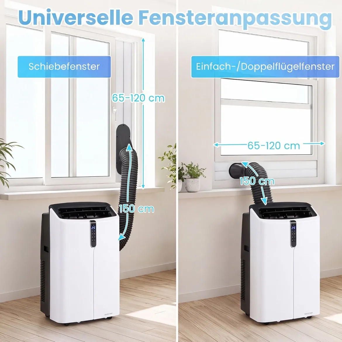 Mobile Klimaanlage 14000 BTU Klimagerät mit Kühlung Heizung Entfeuchtung Ventilator & Schlafmodus