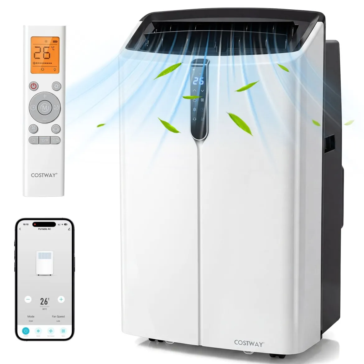 Mobile Klimaanlage 14000 BTU Klimagerät mit Kühlung Heizung Entfeuchtung Ventilator & Schlafmodus