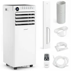 Mobile Klimaanlage 4-in-1 Tragbarer Luftkühler mit Luftentfeuchter Ventilator Schlafmodus 9000BTU