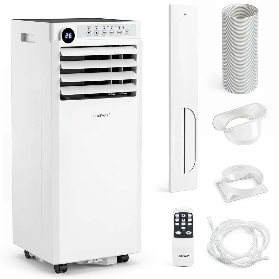 Mobile Klimaanlage 4-in-1 Tragbarer Luftkühler mit Luftentfeuchter Ventilator Schlafmodus 9000BTU