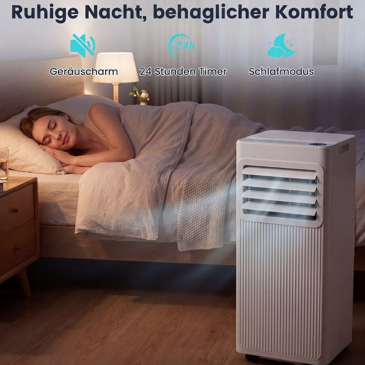 Mobile Klimaanlage mit Abluftschlauch 9000 BTU 3 in 1 Klimagerät für Raumgröße bis 42 ㎡