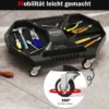 Mobiler Montagerollbrett Werkzeug Creeper mit 4 drehbaren Rollen 135kg Tragfähigkeit universeller Werkstattwagen Schwarz