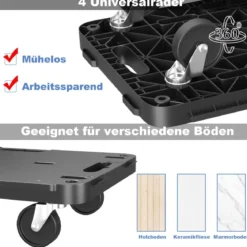Mobiler Transportwagen mit ineinandergreifendem Kanten-Design und 4 reibungslosen Rollen einer Tragfähigkeit 543 kg