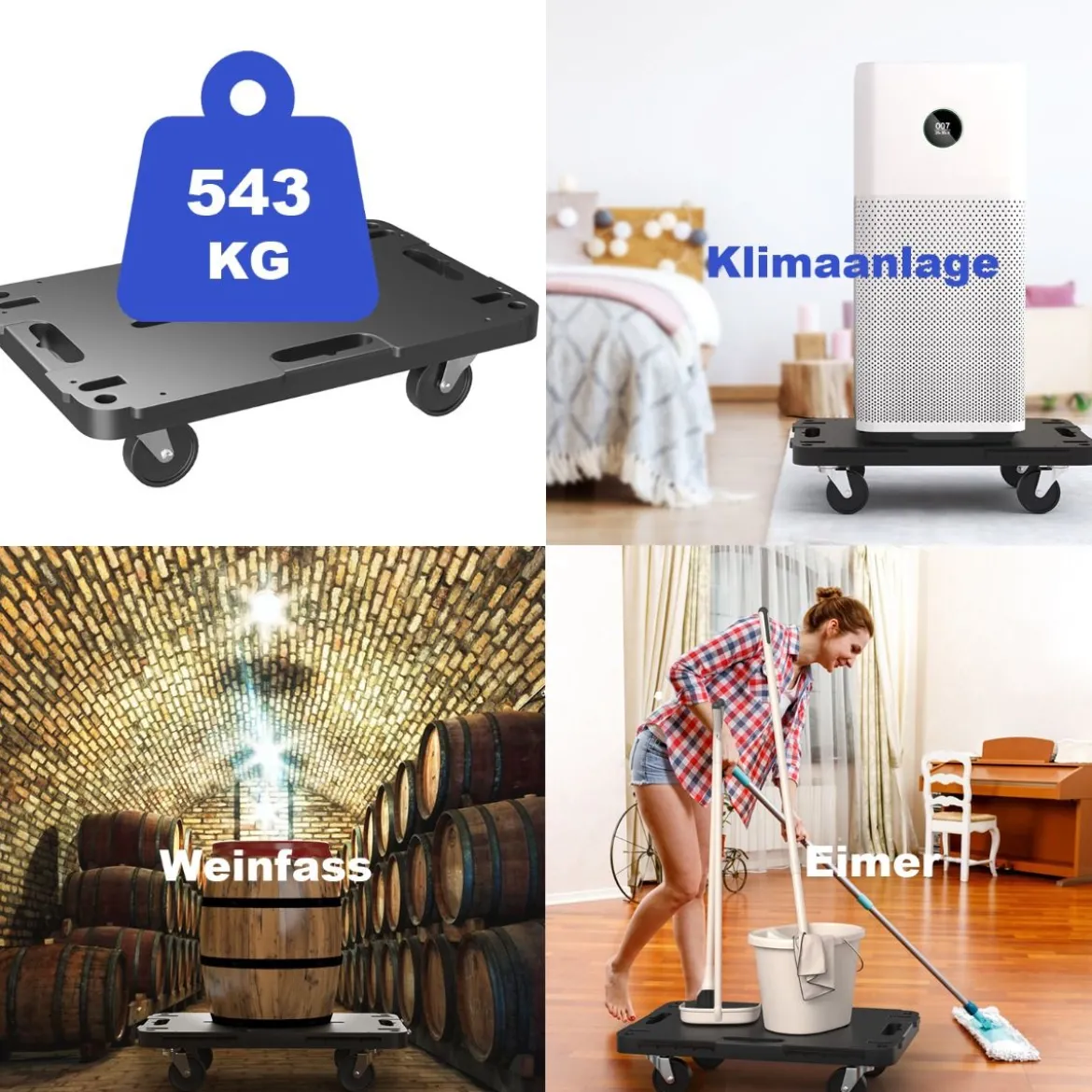 Mobiler Transportwagen mit ineinandergreifendem Kanten-Design und 4 reibungslosen Rollen einer Tragfähigkeit 543 kg