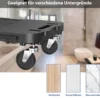 Mobiler Transportwagen mit ineinandergreifendem Kanten-Design und 4 reibungslosen Rollen Schwarz