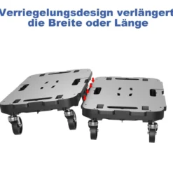 Mobiler Transportwagen mit ineinandergreifendem Kanten-Design und 4 reibungslosen Rollen Schwarz