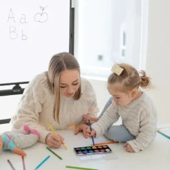 mobiles magnetisches großes reversibles Whiteboard um 360° drehbar 90 x 120 cm Schwarz + Weiß
