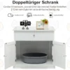 Moderne Dekorative Katzentoilette Beistelltisch mit Schublade und 2 Türen für den Innenbereich Weiß