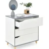 Moderne Kommode mit Schubladen Sideboard Schubladenschrank für Schlafzimmer & Garderobe Weiß