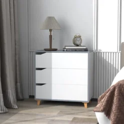 Moderne Kommode mit Schubladen Sideboard Schubladenschrank für Schlafzimmer & Garderobe Weiß