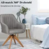 Moderner Akzentstuhl 360° drehbarer Polsterstuhl Wohnzimmerstuhl 59,5 x 61,5 x 93 cm Grau + Natur