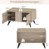 Moderner Couchtisch mit Stauraum Farmhouse-Akzenttisch mit offenen Fächern & 3 Schubladen 80 x 60 x 46 cm Eiche