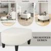 Moderner runder Sessel mit Ottomane gepolsterter Clubsessel mit Fußstütze Beige
