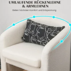 Moderner runder Sessel mit Ottomane gepolsterter Clubsessel mit Fußstütze Beige