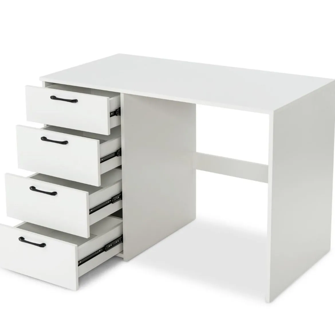 Moderner Schreibtisch mit 4 Schubladen Home Office Computertisch 110 x 60 x 76 cm Weiß
