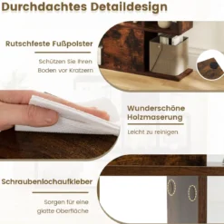 Moderner 5-stöckiger Raumteiler im Leiterstil aus Holz für Bücher 120 x 19,5 x 109 cm Braun