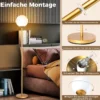 Moderner Stehlampe 165 cm hohe Stehlampe mit Glasschirm & gewichteter Basis Fußschalter Golden