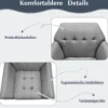 Modernes Einzelsofa Polstersessel mit Gummiholzbeinen Loungesessel mit Rückenlehne 76 x 74 x 84 cm Grau